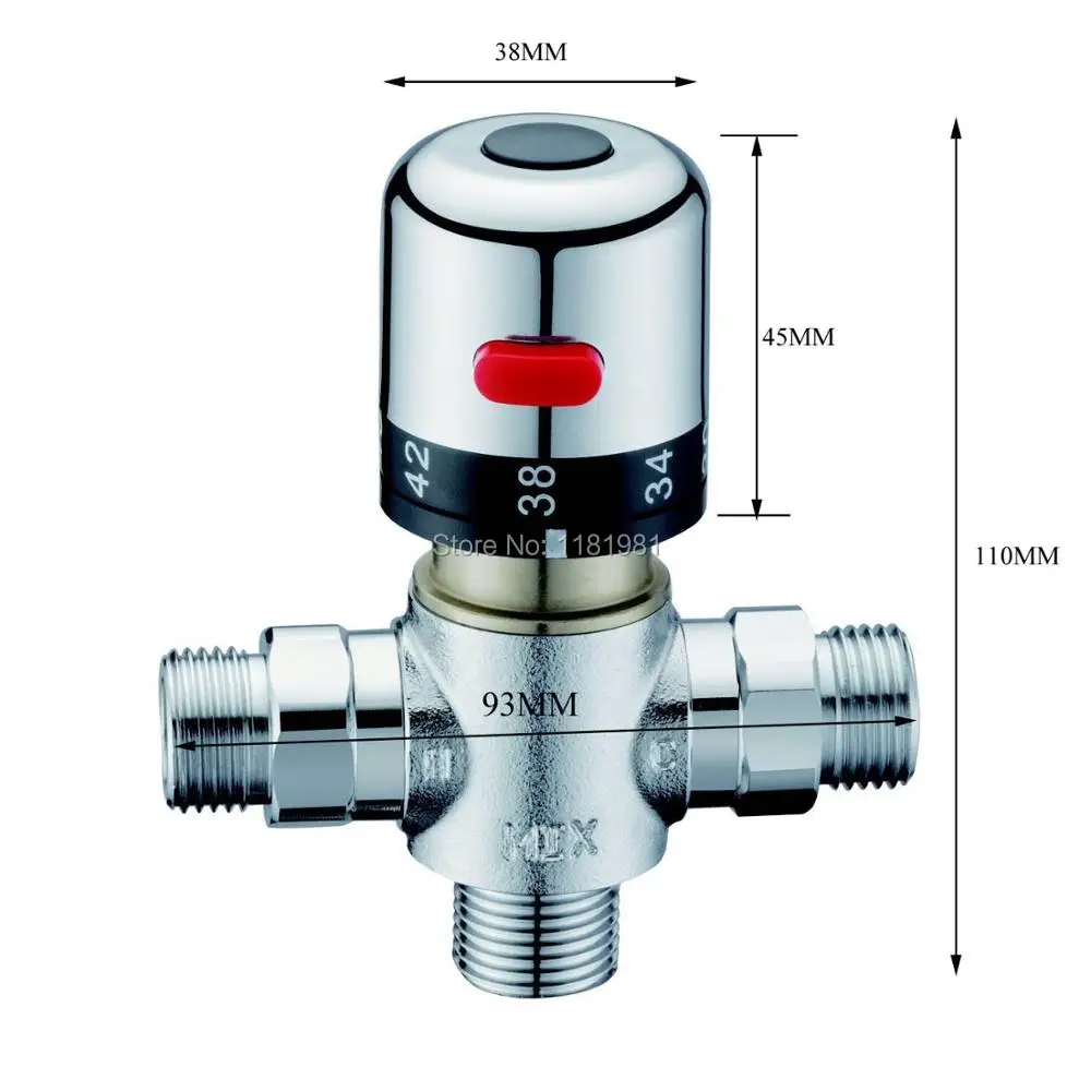 Newest Retail Brass Thermostatic Mixing Valve, Pipe Thermostat Valve, Control the Mixing Water Temperature TH-1