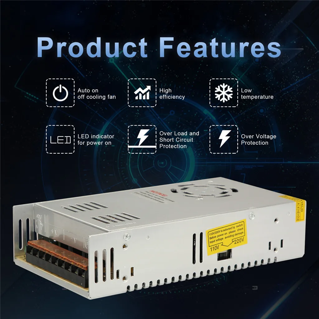 YATERKU Питание AC 110 V-220 V DC/DC 12 V 360 W переключатель Питание Драйвер адаптер Светодиодные ленты свет автоматическое ВКЛ/ВЫКЛ#619g35