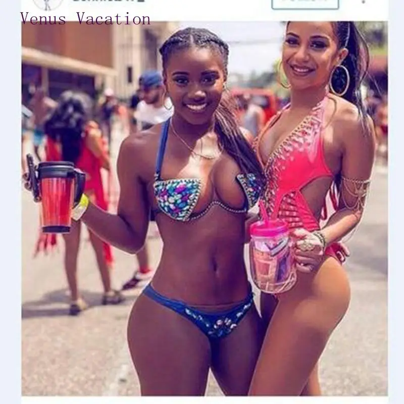 

Bikinis Women's 2018 Bather May Sexy Swimsuit Woman Swimming Wear New Swim Dress Women Underwire Cup Crystal Diamond Seam Drill