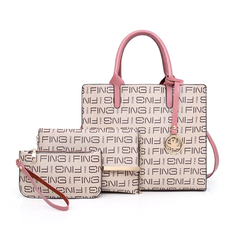 

2019 new 3Pcs Women Solid Leather Handbag+Crossbody Bag+Messenger Bag+Card Female Crossbody Bag Ladies Sac Femme Travel Handbags