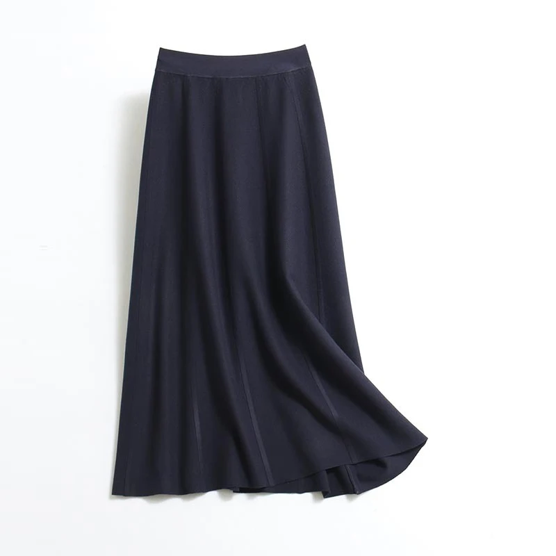 Sherhure весенние женские вязаные длинные юбки с высокой талией Faldas Jupe Femme Saia винтажные женские бежевые коричневые длинные юбки - Цвет: Королевский синий