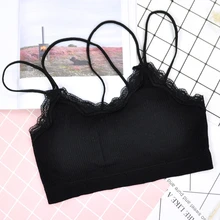 Красивая женщина бесшовные кружева Топ Интерсект майка бюстгальтер нижнее белье полоса Грудь Pad подарок