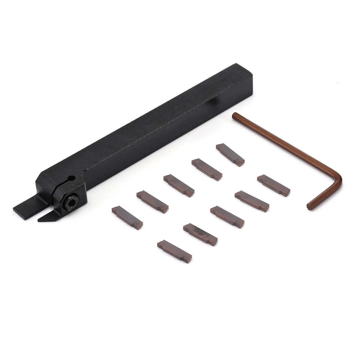 1pc MGEHR1212-2 CNC Lathe Turning Tool 12*12*100mm Boring Bar + 10pcs MGMN200-G Carbide Inserts 2mm*15mm Blades with Hex Wrench
