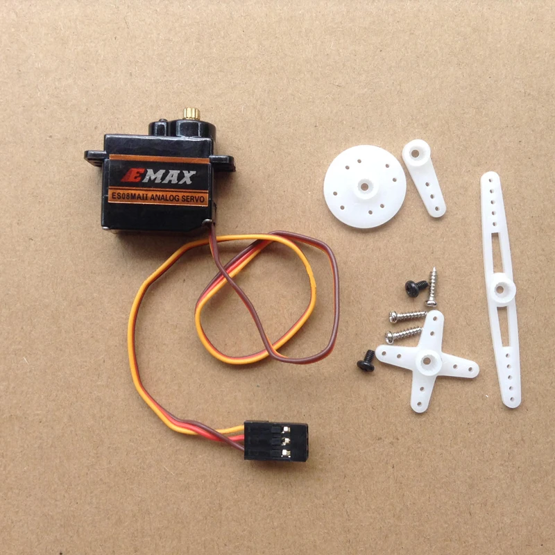 RC Models EMAX Servo Server Micro ES08MA Servo with Metal Gear and Lengthed Steering Arm for RC Fixed-wing RC Boat Spare Parts