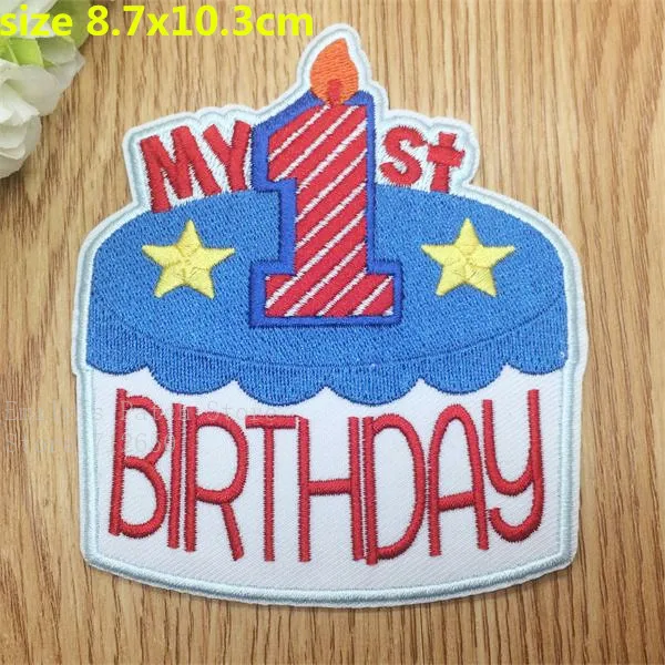 Happy Birthday patches 10 pcs 1st 2nd birthday embroidered Iron On