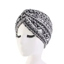 2019 мусульманские хлопковые складные Эластичный Тюрбан с оборками шапки для волос бини банданы шарф для головы головные уборы для женщин 20