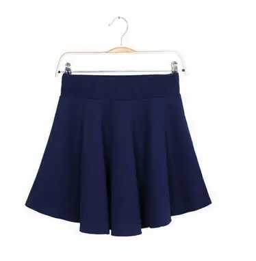 D007 Navy blue YRRETY модные популярные сексуальные женские юбки плиссированные яркие цвета с высокой талией простые приталенные расклешенные Повседневные Вечерние мини-юбки из хлопка - Цвет: D007 Navy blue