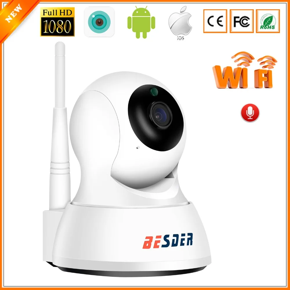 

BESDER Home Smart Security IP Camera Wi-Fi 1080P P2P Two Way Audio Motion Alert Mini Pan Tilt CCTV Video Camera WiFi 1080P 2MP