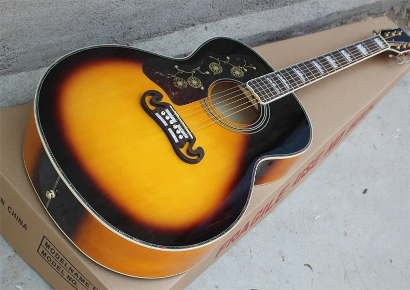 

Tobacco Sunburst Left-hand 43''Acoustic Guitar with Golden Hardwares,Rosewood Fretboard.offering customized services