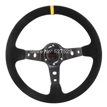 Hot 330MM momo Nubuck Leather Deep Dish 6-Hole Steering Wheel Modified JDM Sport Racing Steering Wheel