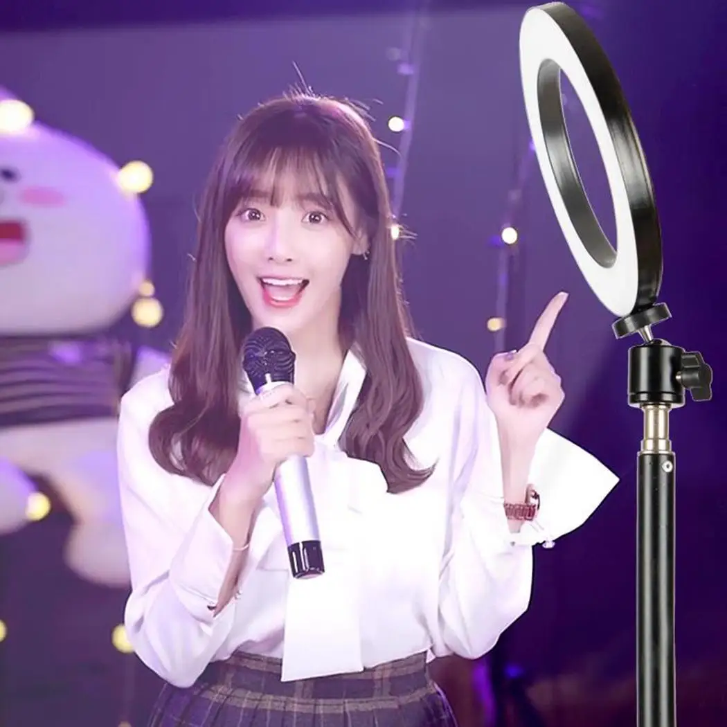 

32cm USB Interface Dimmable LED Selfie Ring Light Camera Phone Photography Video Makeup Lamp With Tripod Phone Clip Stander