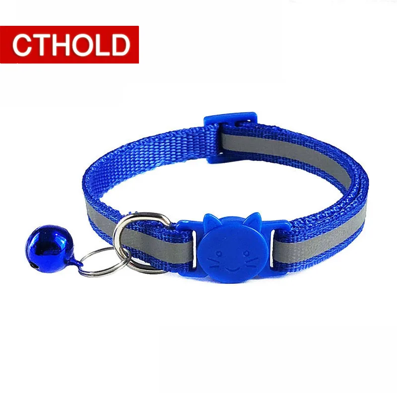 CTHOLD 100Pcs Reflective Easy Wear Cat Dog Pet Collar with Bell Adjustable Buckle Dog Collar Cat Puppy Pet Supplies Accessories