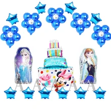 Фотография 18pcs/lot Anna &Elsa princess balloons set including cake flower star style foil balloons for girl birthday ballons party supply