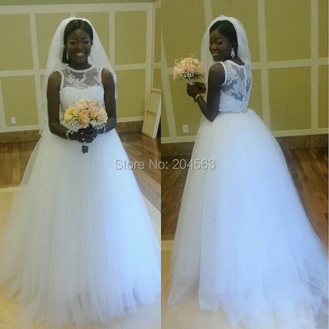

Free Shipping New Arrival Tulle Wedding Dress with Cap Sleeves zipper back Custom size/color
