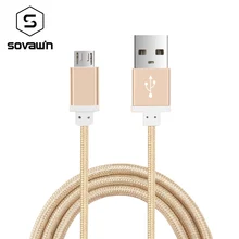 Sovawin 1.5M Micro USB Cable Nylon Woven Charge Cords 4 Colors Microusb For Samsung S3 S4 S5 For HTC For All Android Phones