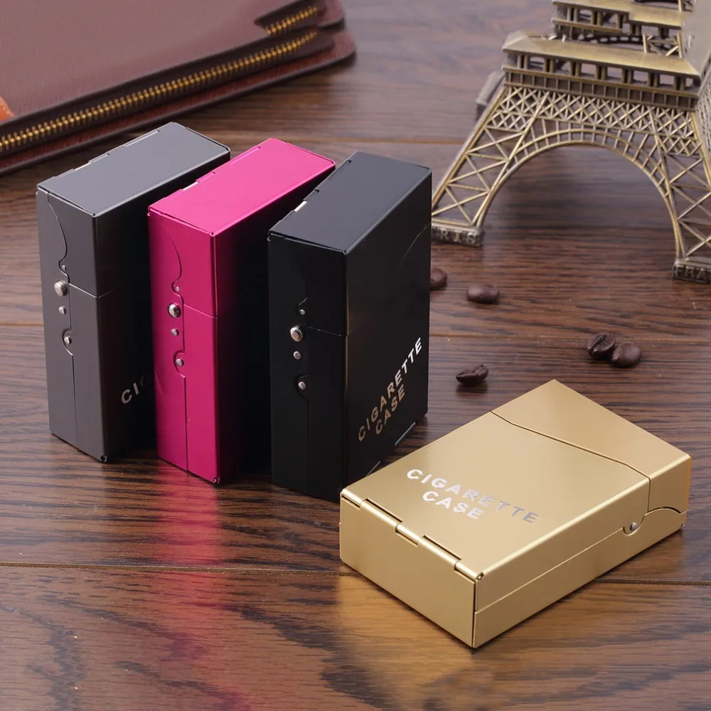 

1Pc Protable Lady Women Slim Aluminum 20 Pieces Cigar Cigarette Tobacco Holder Storage Case Pocket Box Drop Shipping