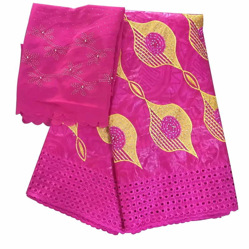 

2019 New arrival Stone african Bazin riche fabric with embroidery lace / bazin riche dress material Nigerian KY042725