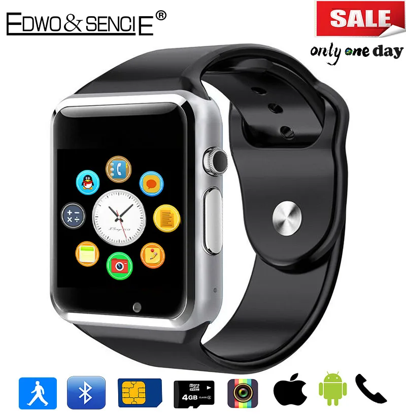 EDWO A1 Bluetooth font b Smart b font font b Watch b font Clock Support SIM