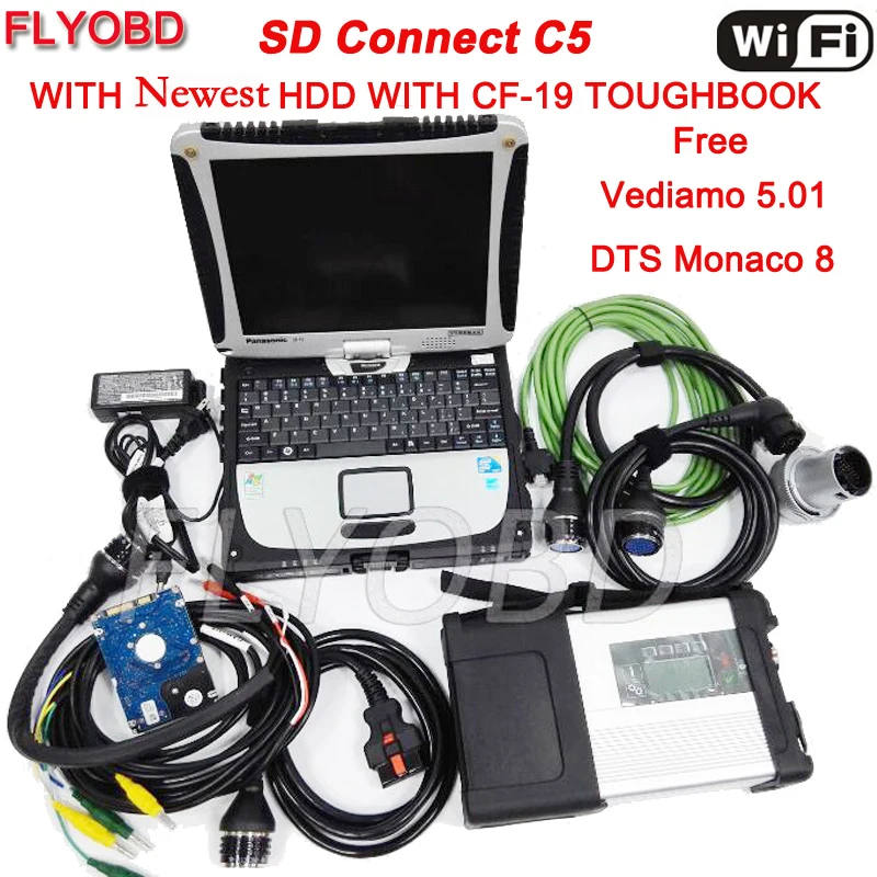 Лучший MB Star C5 SD CONNECT COMPACT 5 автоматический диагностический инструмент с