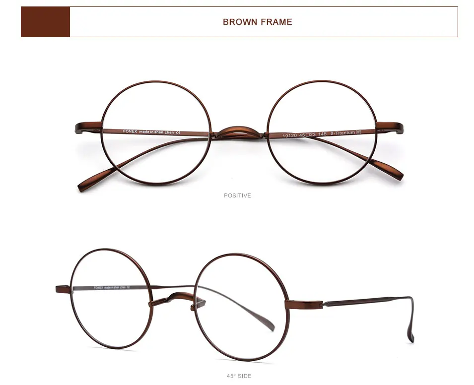 FONEX титановая оправа для очков, мужские ультралегкие ретро женские круглые очки для близорукости, оптические очки по рецепту, винтажные очки 19120