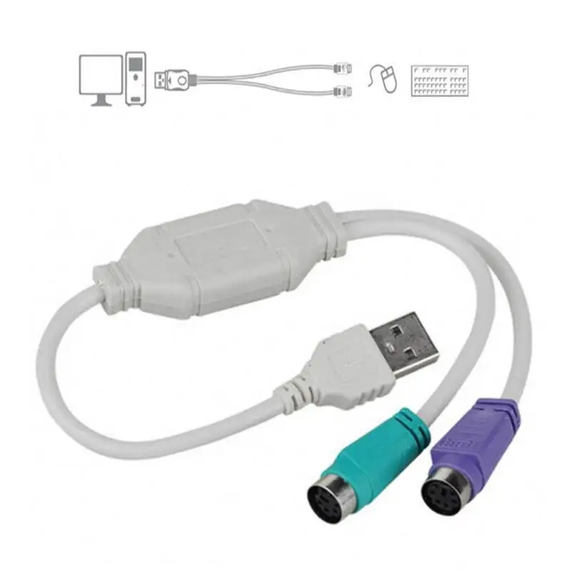 

USB To PS/2 Cable Adapter Converter Mouse Keyboard Converter Adapter For PS2 Interface Connector
