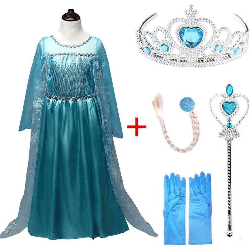 Платье принцессы Анны; платье Снежной Королевы Эльзы для девочек; платье для дня рождения; Vestidos; детская одежда для девочек; комплект одежды Эльзы; костюм - Цвет: set 11
