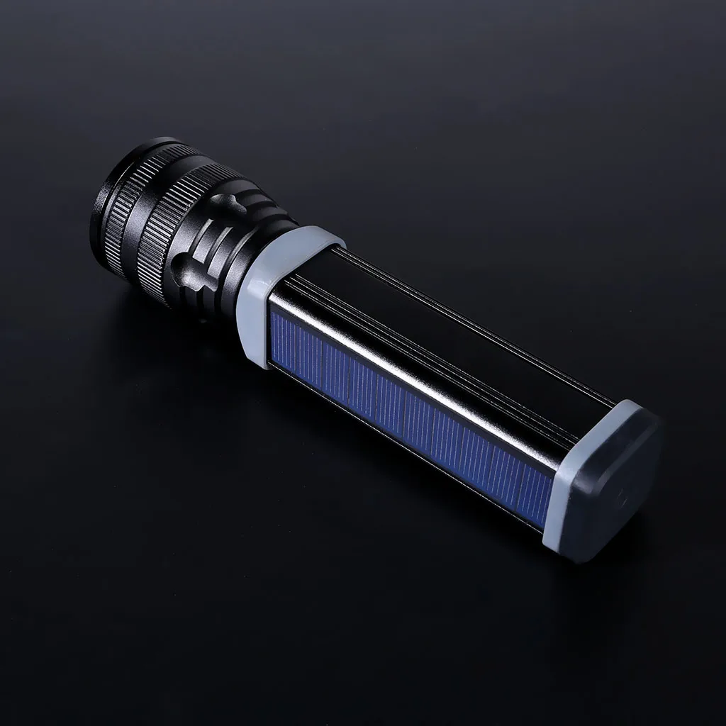 

Solar Power LED Flashlight USB Rechargeable Emergency LED Torch Lights Hunting Lanterna Torch High Power Battery Flashlight