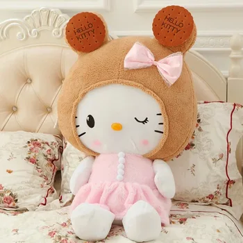 

50cm Plush Pink color bowknot Dress Smile Hello Kitty Plush Doll For Baby child party birthday Kawaii toys gift For Girl Gift