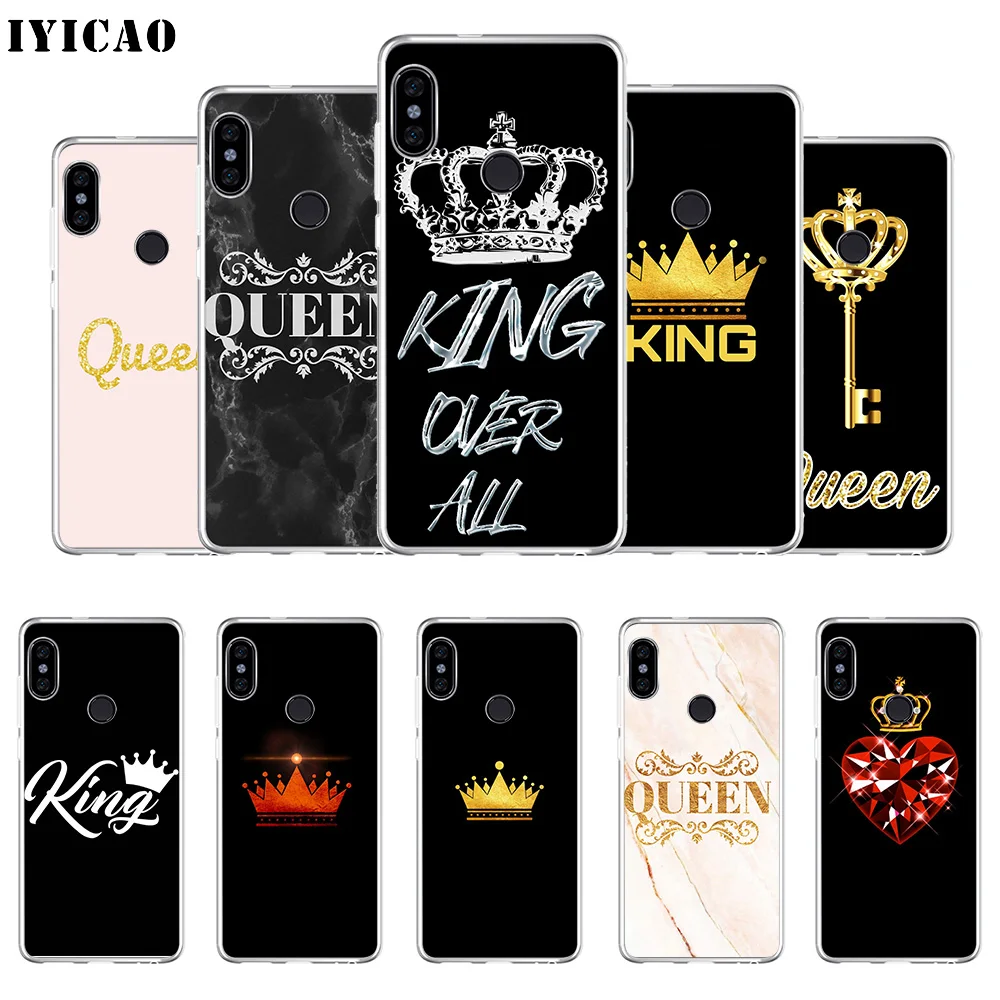 Мягкий силиконовый чехол для телефона IYICAO King Queen Crown Xiaomi Redmi 4A 5A 6A Note 7 6 5 Pro Plus 4X Prime |