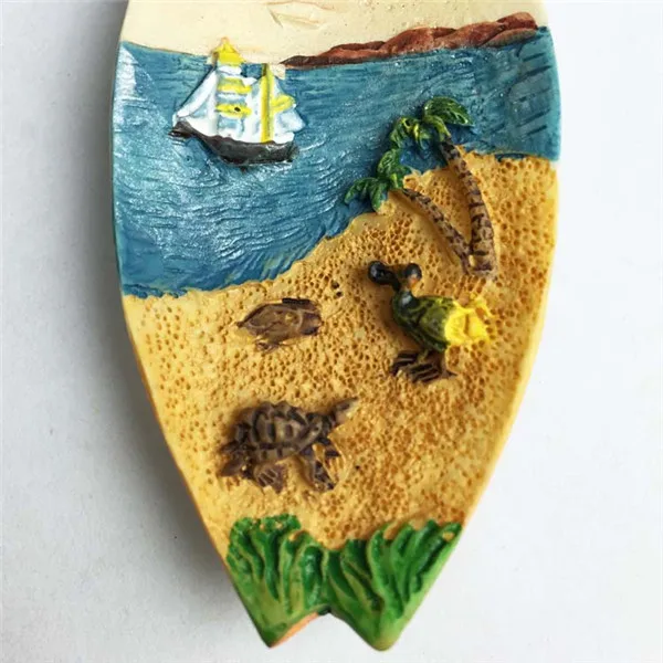 Mauritius Tourist Souvenir Canoe Seaside figure fridge magnet - 8