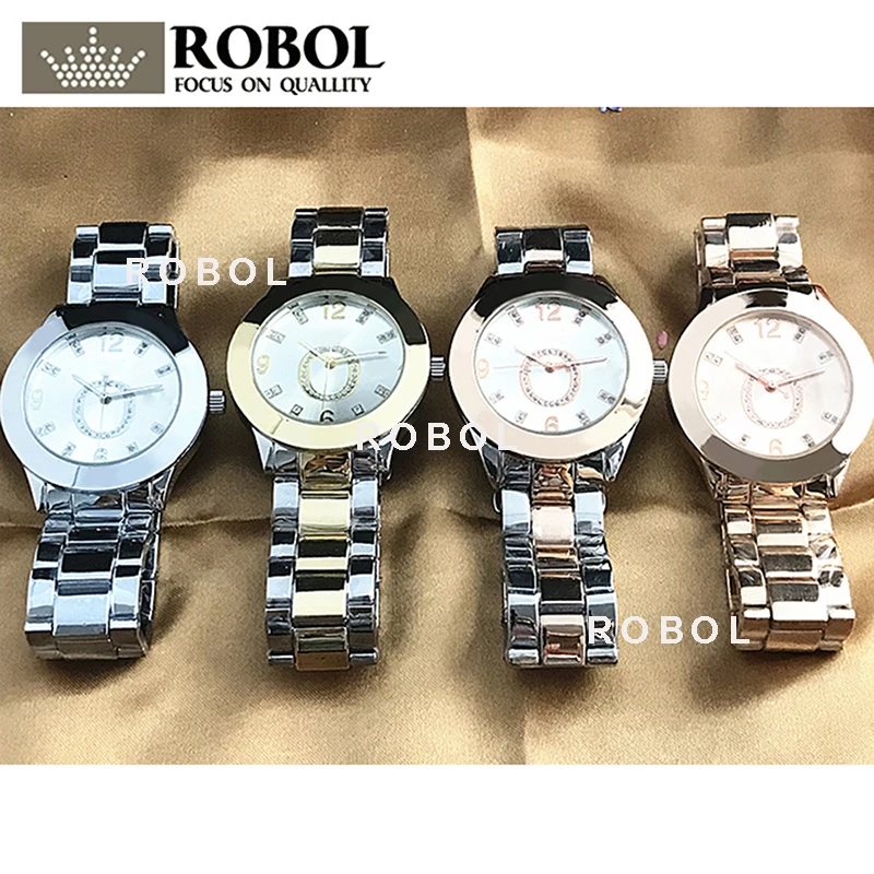 

ROBOL Stainless Steel Men Women Couples Quartz Watches Fashion Luxury Jewelry Gift Charm Temperament Elegant Generous