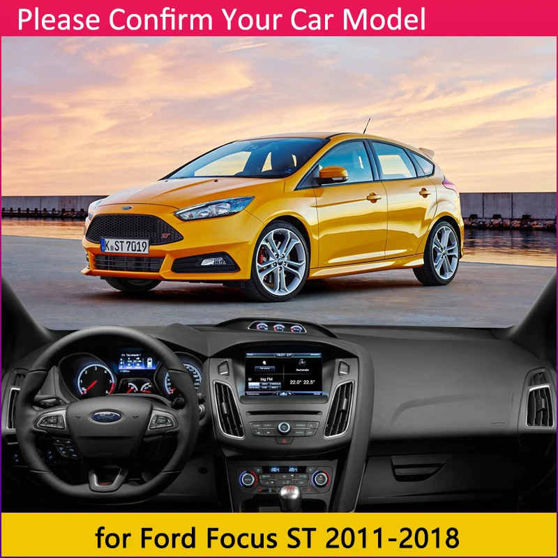 Для Ford Focus ST 2011 2012 2013 Противоскользящий коврик для приборной панели солнцезащитный коврик для защиты автомобильных аксессуаров