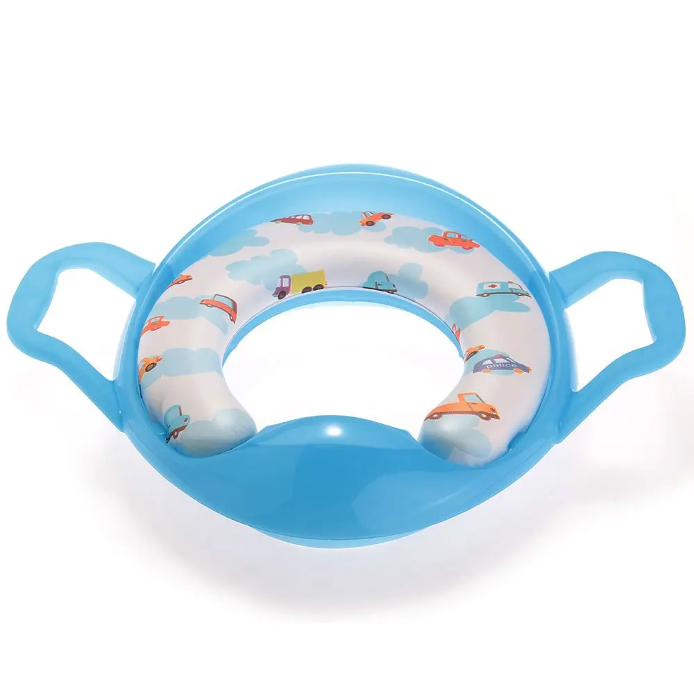 PHFU Bleu Siege Pot Reducteur de Toilette Lunette WC avec Poignee pour Bebe Enfant