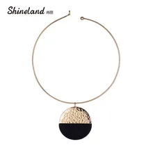 Стиль Серебро Золото-цвет черный смола круг магнит для монет ожерелье без никеля Torques колье ожерелье s Мода для женщин подарок