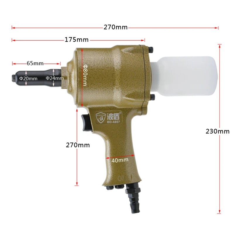 Borntun Пневматика клепальщик клепки тянуть Щипцы для наращивания волос пистолет для Заклёпки 2.4 мм 3.2 мм 4.0 мм 4.8 мм промышленных Air клепальщики