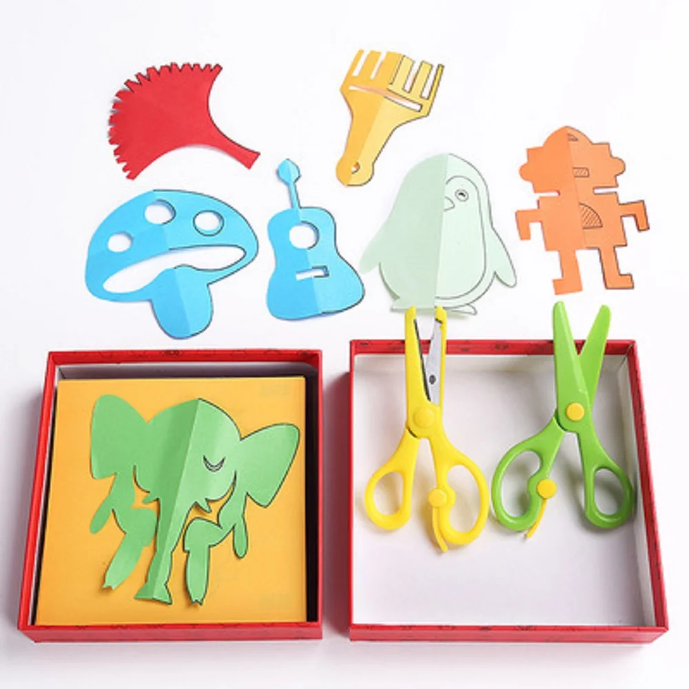 

96pcs/set Cartoon Colorful Paper Folding Cutting DIY Handcraft Origami for Children Kindergarten Early Education Toys Gifts Game