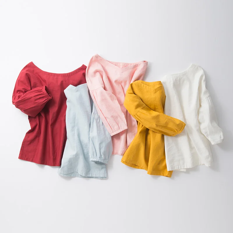 INMAN 2018 New Products Women Spring Clothes V-Neck Cotton And Linen Pullovers Long Sleeves Loose Blouse INMAN 2018 New Products Women Spring Clothes V-Neck Cotton And Linen Pullovers Long Sleeves Loose Blouse