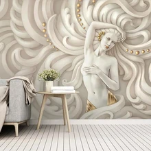 Beibehang 3d обои трехмерное тиснение красота скульптура Ангел сексуальная женщина Фреска 3d гостиная спальня ТВ фон