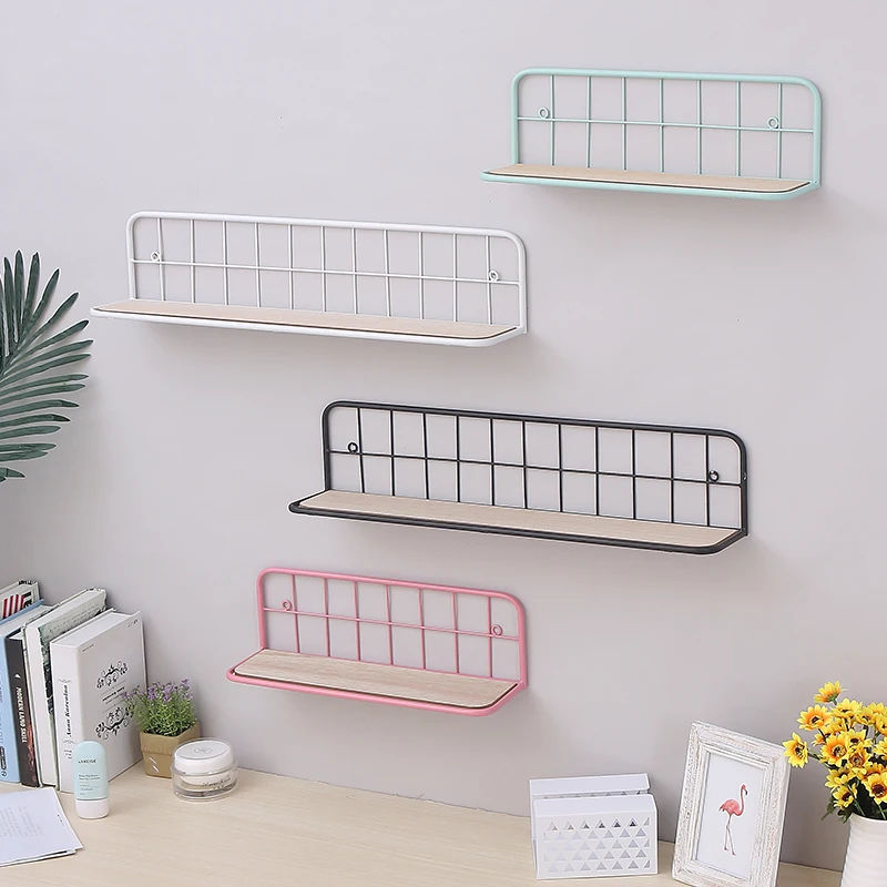 الشمال معدن الحديد سلة التخزين 4 لون الحائط تخزين الرف خزانة المنظم المنزل الديكور غرفة نوم المعيشة ديكور
