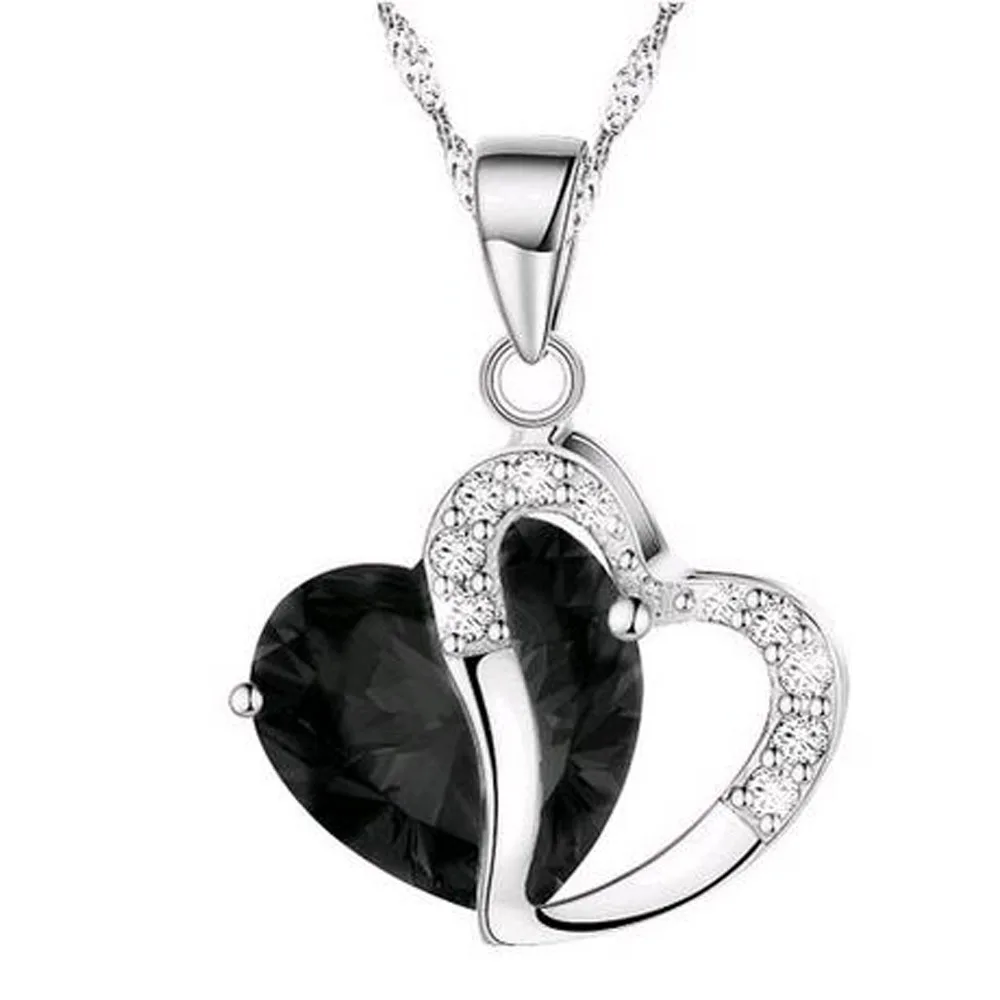 6 цветов/хрустальное ожерелье в форме сердца, циркониевое ожерелье с подвеской, женский подарок