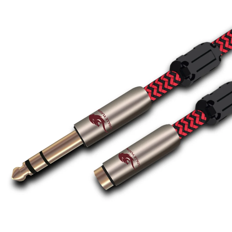 Quality Audio Cable Stereo 1 4 6 35mm Male to 3 5mm Female for PC Headphone Amplifier Premium Shielded TRS Cable 1M 2M 3M 5M