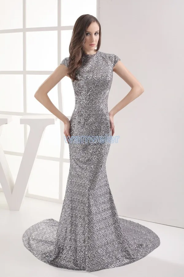 

free shipping silver 2013 vestidos formales new design paillette sexy brides maid dress customized maxi long gown prom Dresses