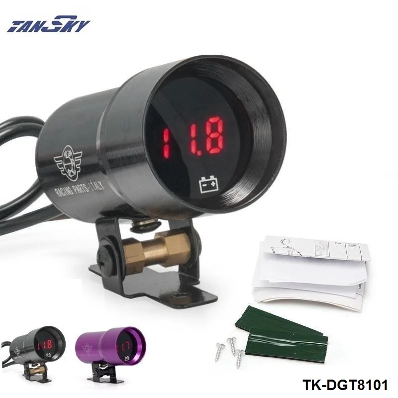 TANSKY -  37mm - Compact Micro Digital Smoked Lens Volt Battery Gauge  BLACK,PURPLE For Jeep Wrangler 87-06 TK-DGT8101
