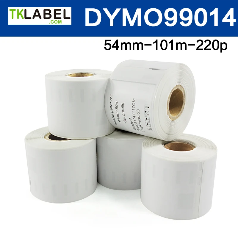 5 рулонов этикеток dymo 99014 совместимы с DYMO labelwriter 54 мм X 101 x 220 шт. адресная бирка