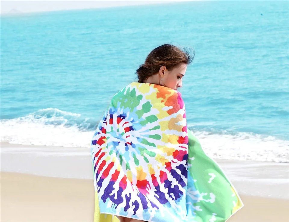 GRIDILANGO радуга цвет прямоугольник полотенца душевые Multi поворот Boho пляжные полотенца из микрофибры для взрослых детей плавание дропшиппинг