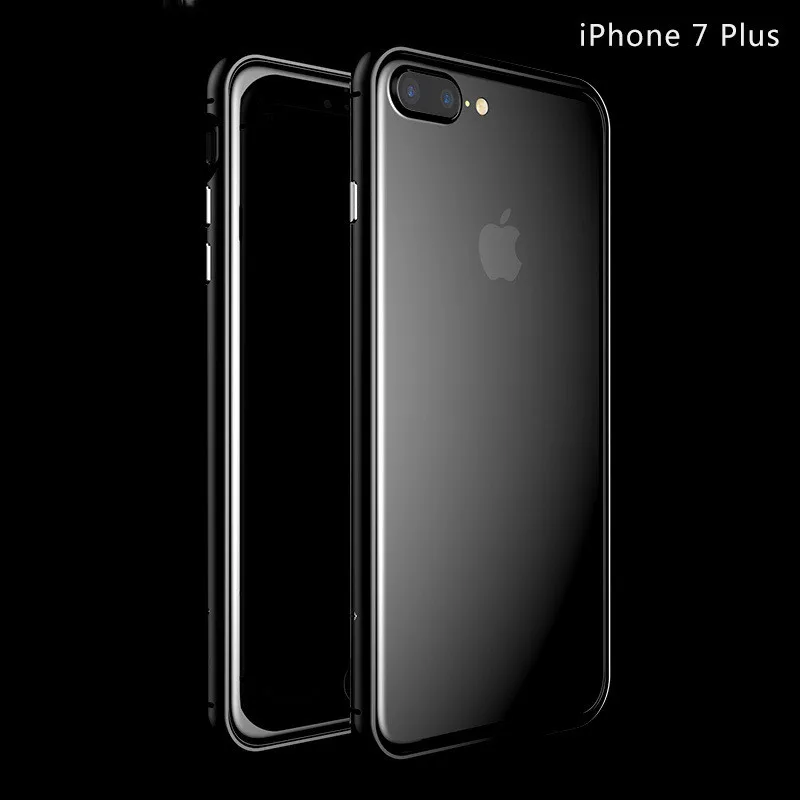de lujo negro parachoques para el iphone 7 de aluminio marco de metal a prueba de golpes a prueba de casos de la cubierta del telefono para iphone 7