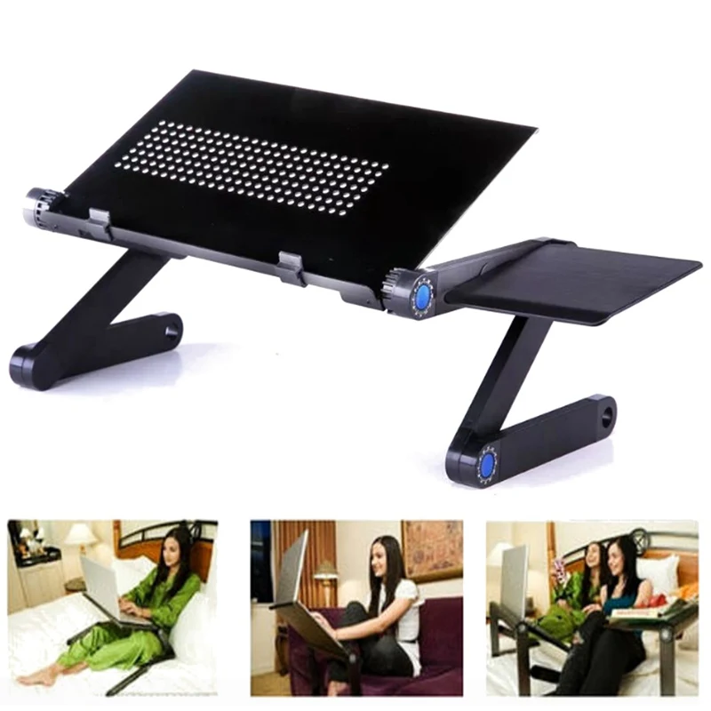 

360 Foldable Laptop Desk Table Cooling Fan hole Stand Portable Lapdesks Tray New Laptop Stand Adjustable Holder For Bed Notebook