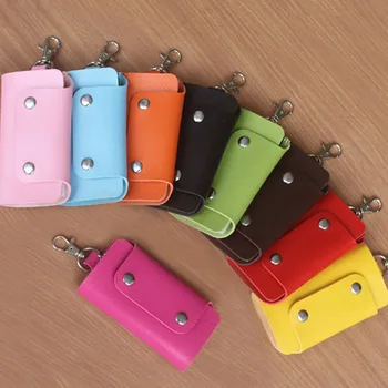 

30PCS / LOT PU Leather Keychain Key Holder Organizer Housekeeper Holders Car Keychain Clip Pocket Tool Pouch Key Wallet