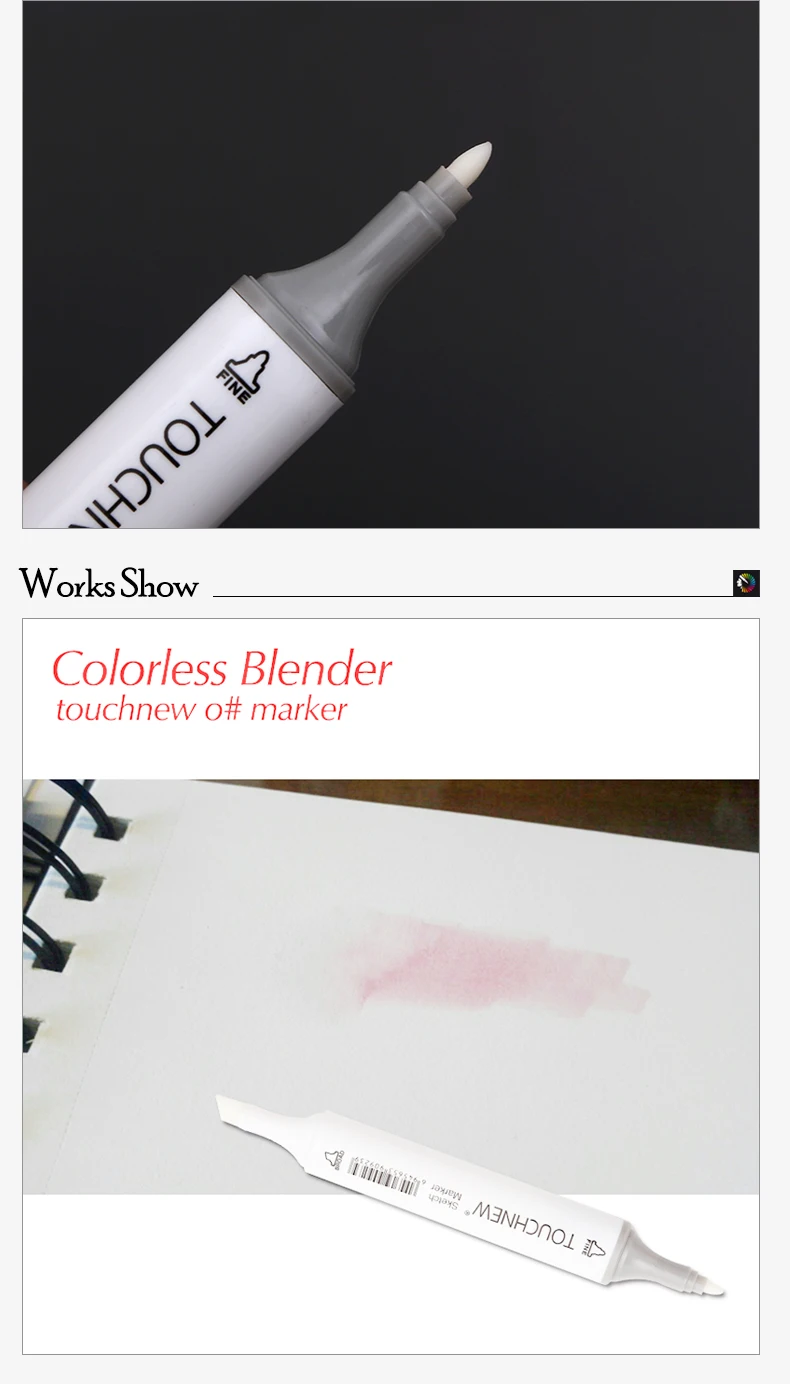 TOUCHNEW 0# бесцветный блендер маркер на спиртовой основе чернила двойная головка эскиз набор маркеров для живописи манга Живопись принадлежности
