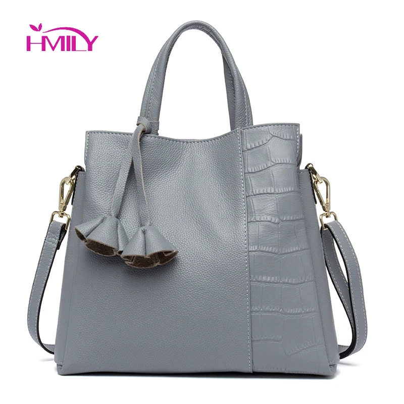 

HMILY Genuine Leather Women Handbag Europe Fashion Female Messenger Bag Elegant Socialite Crossbody Bag Daily Casual Bag